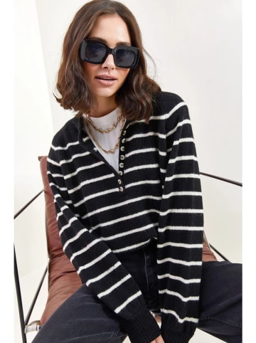 Happiness Istanbul Sweter w kolorze biało-czarnym