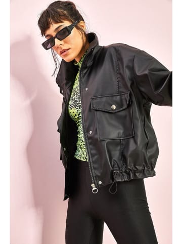 Bianco Lucci Kunstlederjacke in Schwarz