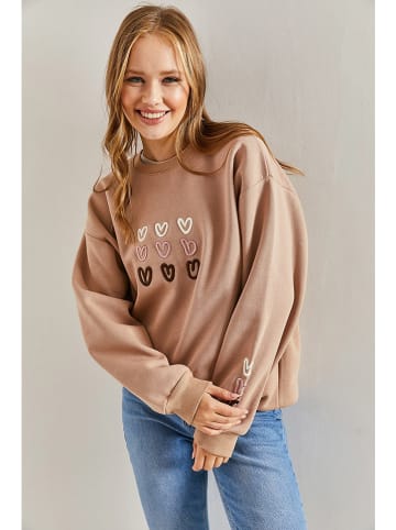 Bianco Lucci Sweatshirt in Hellbraun