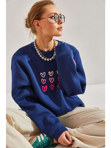 Bianco Lucci Sweatshirt donkerblauw/roze