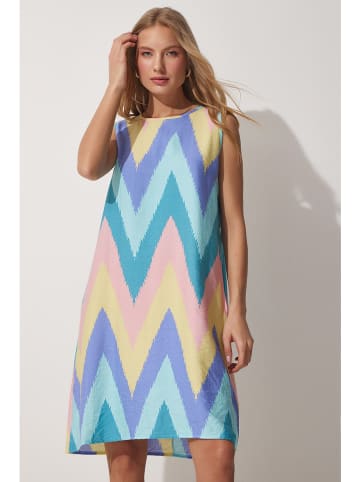 Happiness Istanbul Jurk lichtblauw/beige