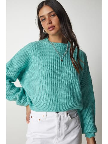 Happiness Istanbul Sweter w kolorze turkusowym