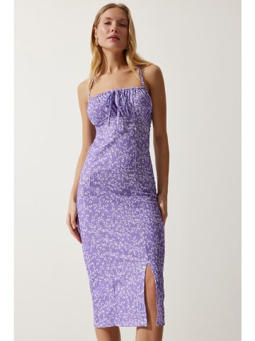 Happiness Istanbul Kleid in Lila/ Weiß