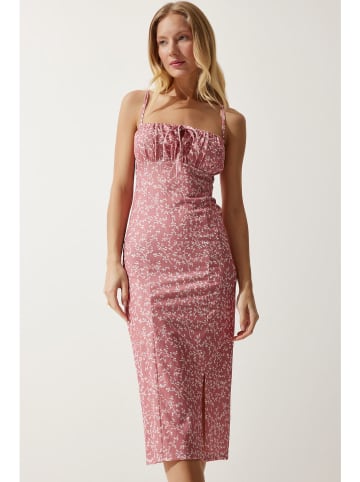 Happiness Istanbul Sukienka w kolorze jasnoróżowo-białym