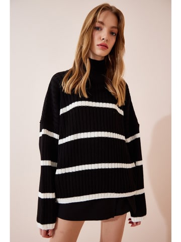 Happiness Istanbul Sweter w kolorze czarno-kremowym