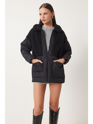 Happiness Istanbul Doorgestikte jas zwart