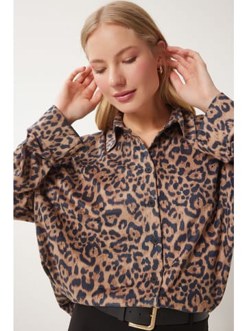 Happiness Istanbul Bluse in Hellbraun