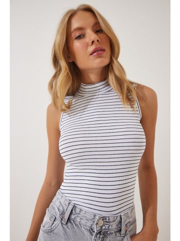 Happiness Istanbul 3er-Set: Blusentops in Weiß/ Schwarz