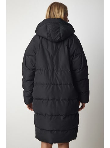 Happiness Istanbul Doorgestikte mantel zwart