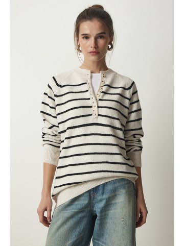 Happiness Istanbul Trui crème/zwart