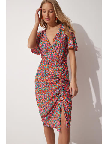 Happiness Istanbul Jurk roze/oranje/turquoise