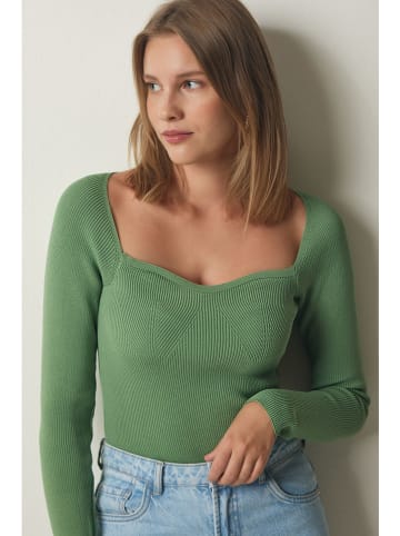 Happiness Istanbul Sweter w kolorze zielonym