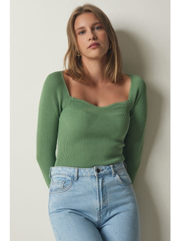 Happiness Istanbul Sweter w kolorze zielonym