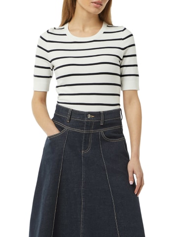 comma Pullover in Weiß/ Schwarz