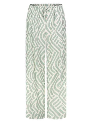 Eight2Nine Spodnie w kolorze zielono-kremowym