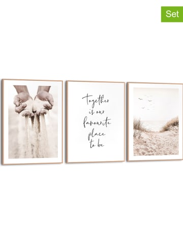 Orangewallz Druki artystyczne (3 szt.) "Summer Nature" w ramce