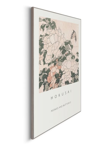 Orangewallz Gerahmter Kunstdruck "Hokusai - Pink and red Peonies"
