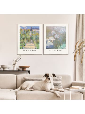 Orangewallz Druki artystyczne (2 szt.) "Claude Monet - Purple Blue" w ramce