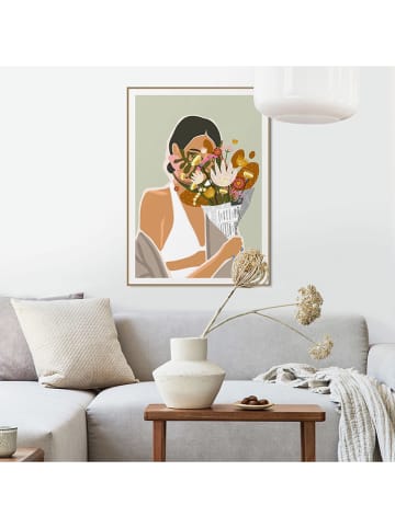 Orangewallz Druk artystyczny "Flower Gift" w ramce