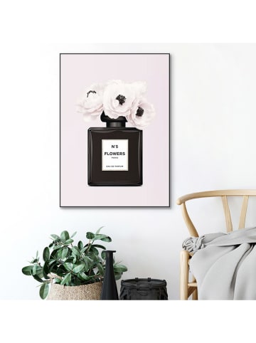 Orangewallz Gerahmter Kunstdruck "Perfume Bottle Flowers"