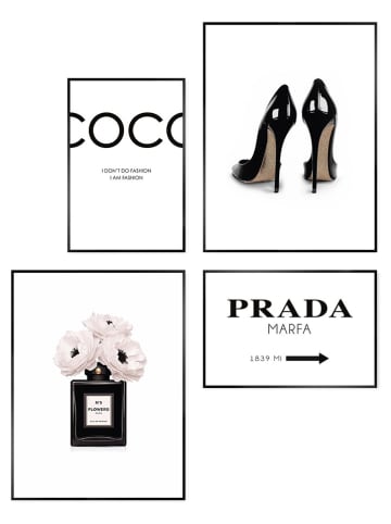 Orangewallz Druki artystyczne (4 szt.) "Luxury Beauty" w ramce