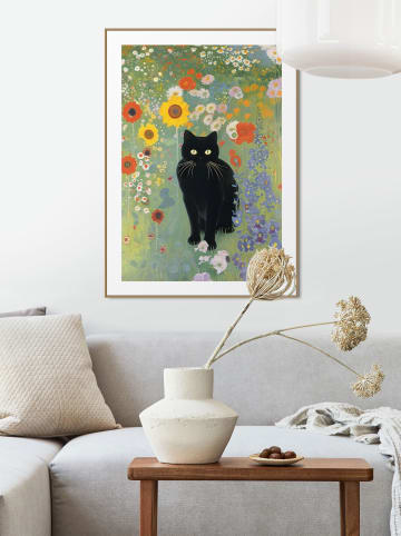 Orangewallz Gerahmter Kunstdruck "Gustav Klimt - Cat"