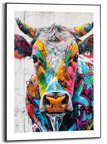 Orangewallz Gerahmter Kunstdruck "Colour Cow"