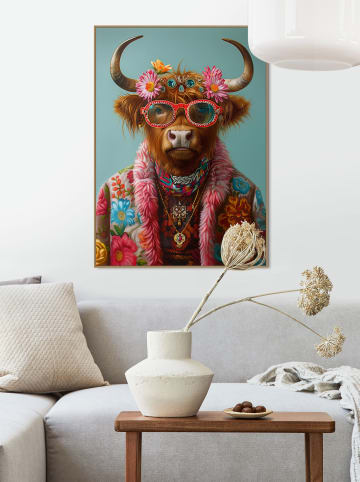 Orangewallz Druk artystyczny "Hippie Highlander" w ramce