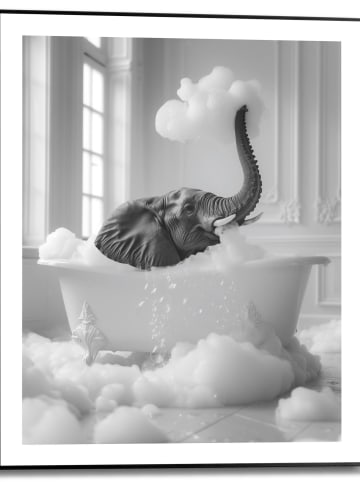 Orangewallz Ingelijste kunstdruk "Bubbling Elephant" - (B)40 x (H)50 cm