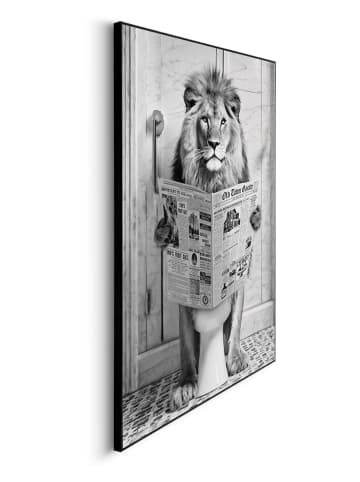 Orangewallz Druk artystyczny "Lion Toilet" w ramce