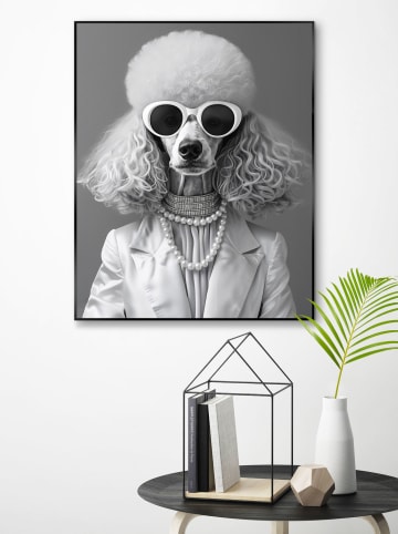 Orangewallz Druk artystyczny "Poodle Coco" w ramce