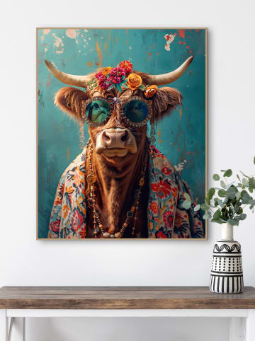 Orangewallz Gerahmter Kunstdruck "Coloured Cow"