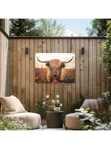 Orangewallz Outdoor-Kunstdruck ''Flower Field Highlander''