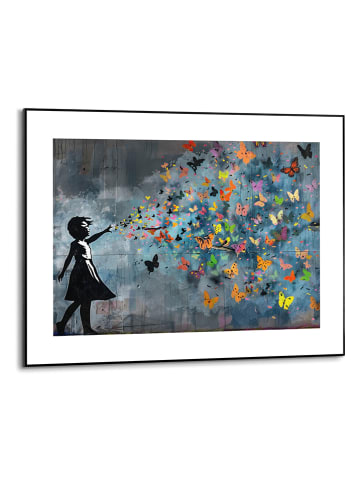 Orangewallz Druk artystyczny "Balloon Girl Dark" w ramce