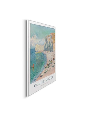 Orangewallz Druk artystyczny "Claude Monet - Etretat beach" w ramce