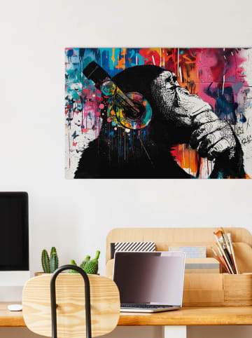 Orangewallz Kunstdruk "Chimp Stereo" - (B)90 x (H)60 cm