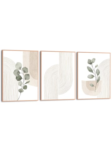 Orangewallz Druki artystyczne (3 szt.) "Light Abstract" w ramce