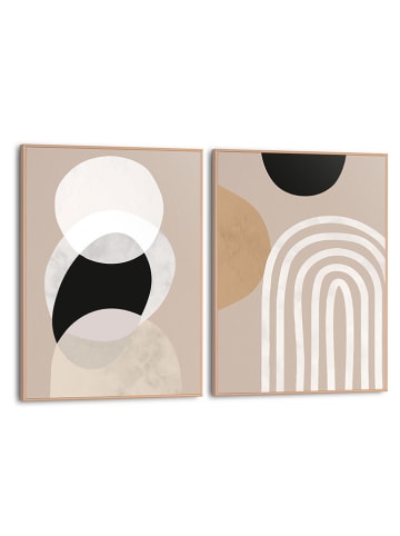 Orangewallz Druki artystyczne (2 szt.) "Soft Organics" w ramce