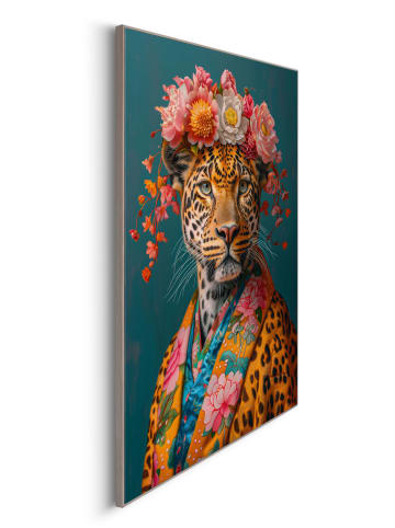 Orangewallz Druk artystyczny "Floral Fashion Leopard" w ramce