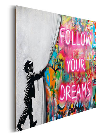 Orangewallz Kunstdruk "Curtain Boy" - (B)90 x (H)60 cm