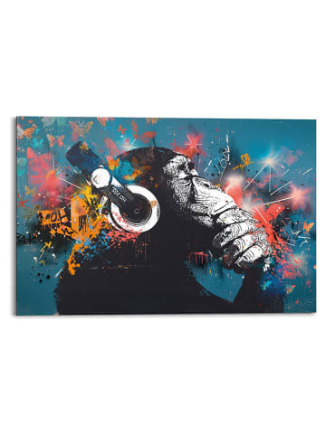 Orangewallz Kunstdruk "Chimp - blue streetart"