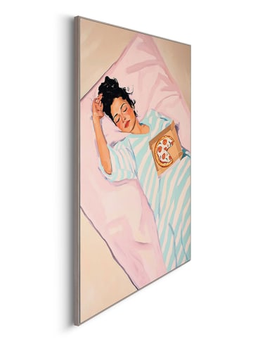 Orangewallz Gerahmter Kunstdruck "Pizza Sleep"