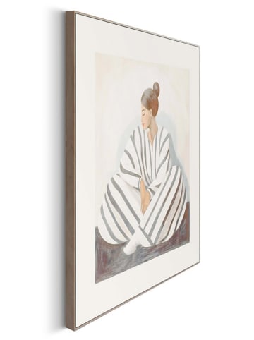 Orangewallz Druk artystyczny "Striped Lady Sitting" w ramce