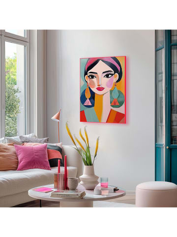 Orangewallz Druk artystyczny "Vibrant Woman I" w ramce