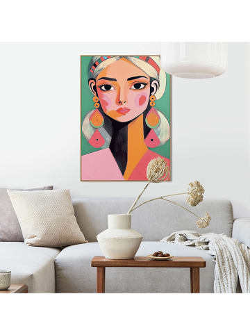 Orangewallz Druk artystyczny "Vibrant Woman II" w ramce