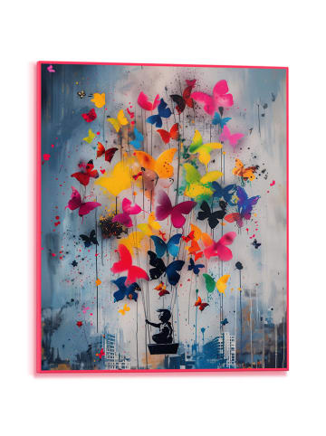 Orangewallz Ingelijste kunstdruk "Bright Butterflies"