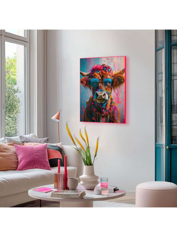 Orangewallz Druk artystyczny "Painted Cow" w ramce