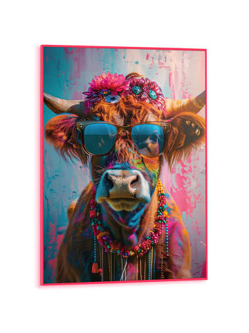 Orangewallz Ingelijste kunstdruk "Painted Cow"