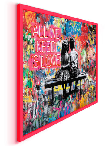 Orangewallz Druk artystyczny "All You Need" w ramce