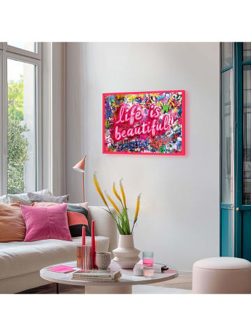 Orangewallz Druk artystyczny "Beautiful Life" w ramce